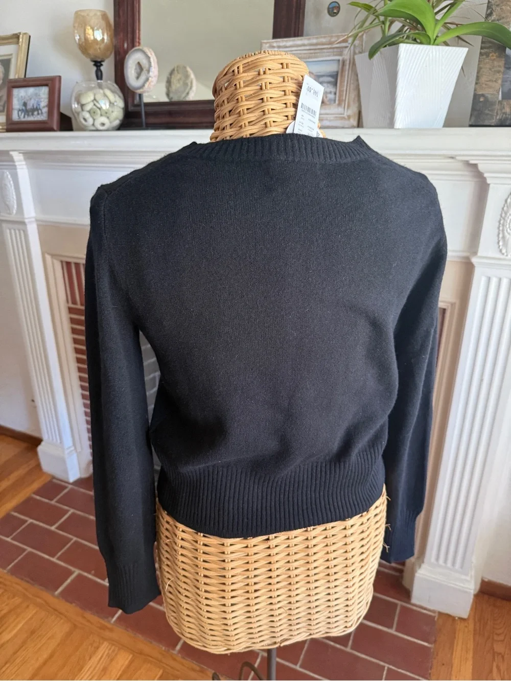 J. Crew crop fit black elevated cashmere sweater New M